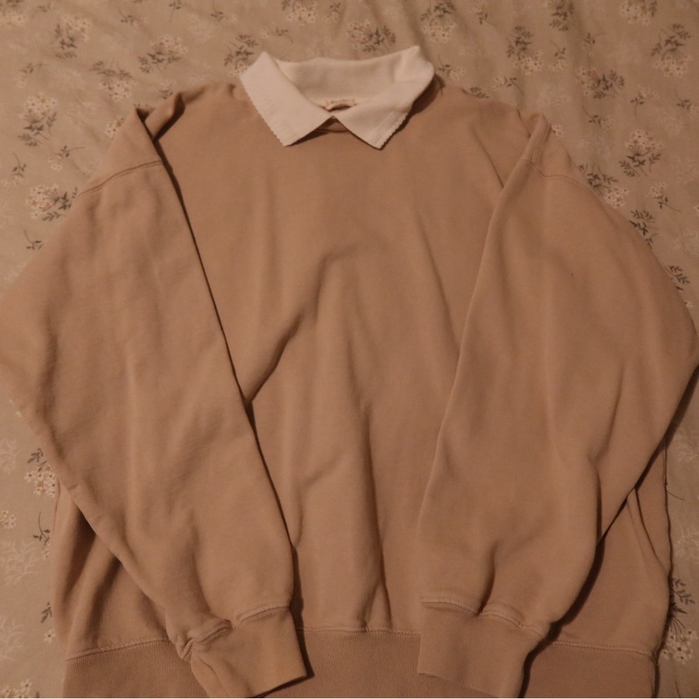 Beige John Gault Collared Sweatshirt